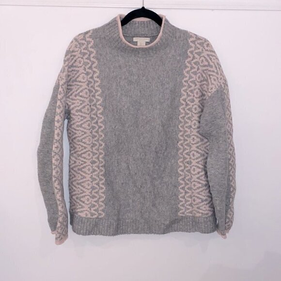 Christian Siriano Wool Blend Oversized Sweater with Pink Detail Size Large - Picture 4 of 10